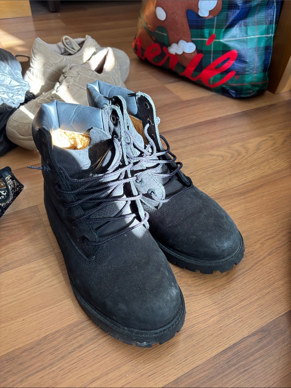 Timberland Black Suede Lace-Up Boots